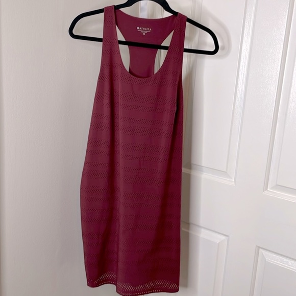 Athleta Racerback Lined Dress Size XS Burgundy - Picture 4 of 8